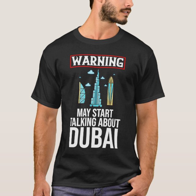 Dubai United Arab Emirates Uae City Skyline Map Tr T-Shirt (Front)