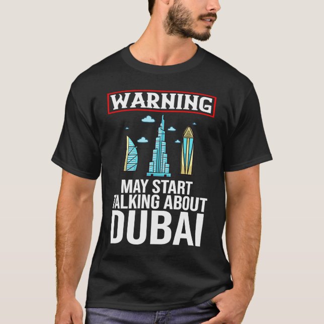 Dubai United Arab Emirates Uae City Skyline Map Tr T-Shirt (Front)