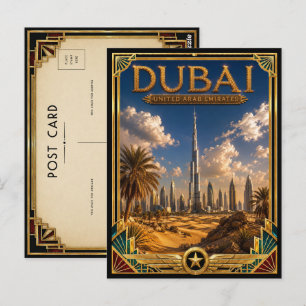 Dubai United Arab Emirates Vintage Burj Khalifa Postcard