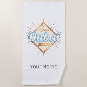 Dubai United Arab Emirates Vintage UAE Souvenir Beach Towel