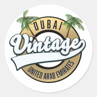 Dubai Vintage United Arab emirates Classic Round Sticker