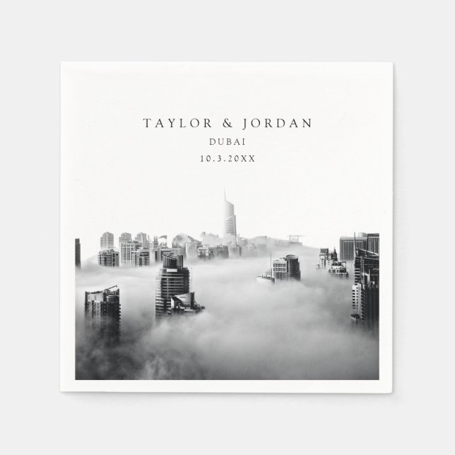 Dubai Wedding Custom Photo Cocktail Napkins (Front)