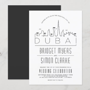 Dubai Wedding Deco Skyline Invitation