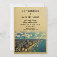Dubai Wedding Invitation Vintage Mid-Century
