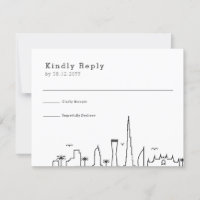 Dubai Wedding | Stylised City Skyline RSVP
