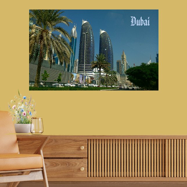Dubai's Skyscraper Palm Tree Greenery Poster (Dubai's Skyscraper Palm Tree Greenery Poster)