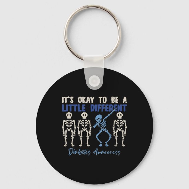 Dubbing Skeleton T1d Diabetes Awareness Warrior Cl Key Ring (Front)