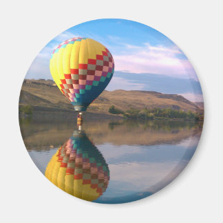 Dubble RAINBOW.  Hotair balloon on the snake river Magnet
