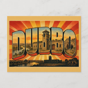 Dubbo NSW Australia Outback Town Vintage Art Postcard