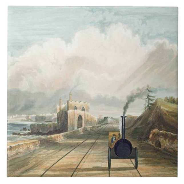 Dublin and Kingstown Railway: From the Footbridge Tile (Front)