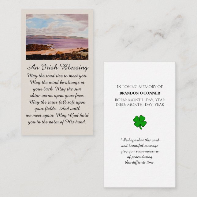 Dublin Celebration of Life with Purple Red Sienna  Business Card (Front/Back)