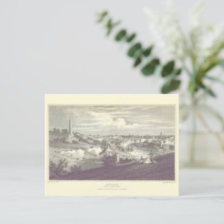 Dublin City From Phoenix Park 1825 Postcard