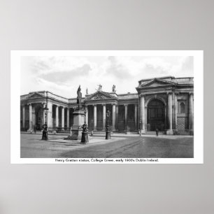Dublin city Ireland, early 1900's College Green Poster
