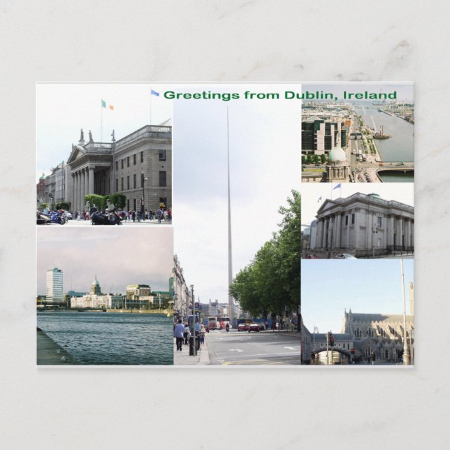 Dublin City Ireland famous landmarks Postcard (Front)