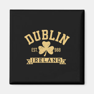 Dublin Clover Leaf Ireland Shamrock Est 988 St Pat Magnet