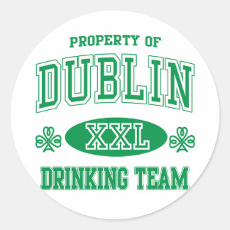 Dublin Drinking Team Classic Round Sticker