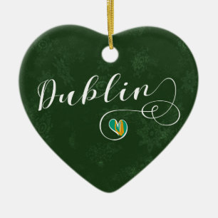 Dublin Heart, Christmas Tree Ceramic Tree Decoration