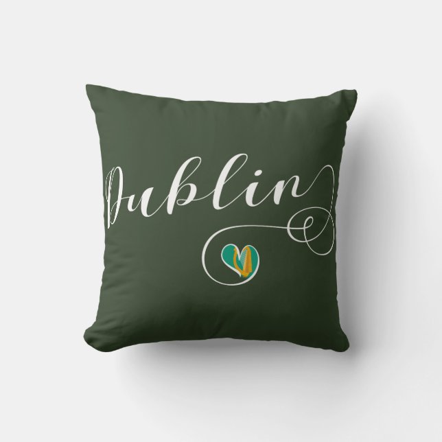 Dublin Heart Throw Cushion, Ireland Cushion (Front)