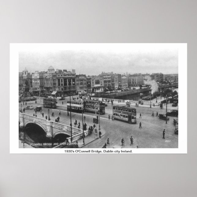 Dublin Ireland 1930's Guinness barge on Liffey Poster (Front)