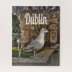 Dublin Ireland Bird on Brick Wall Jigsaw Puzzle