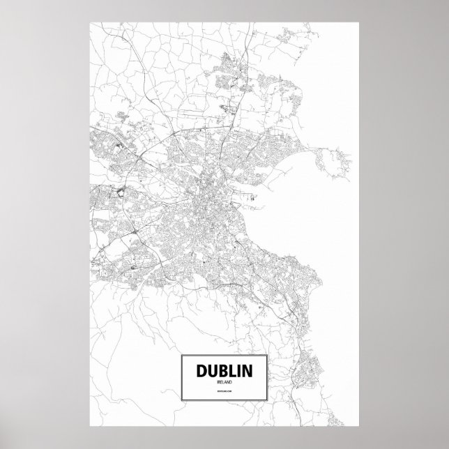 Dublin, Ireland (black on white) Poster (Front)
