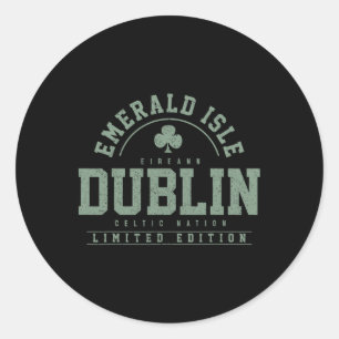Dublin Ireland Clover Leaf Irish St. Patricks Day  Classic Round Sticker