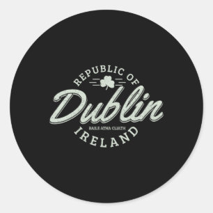 Dublin Ireland Clover Leaf Irish St. Patricks Day Classic Round Sticker