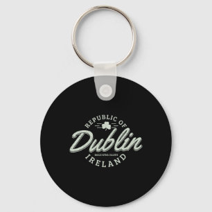 Dublin Ireland Clover Leaf Irish St. Patricks Day Key Ring