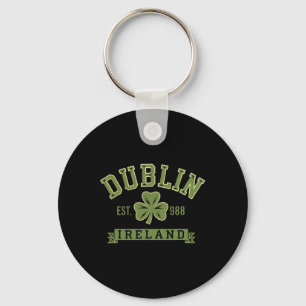 Dublin Ireland Clover Leaf Shamrock Celtic Est 988 Key Ring