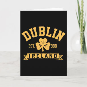 Dublin Ireland Clover Leaf Shamrock Est 988 St Pat Card