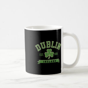 Dublin Ireland Clover Leaf Shamrock Est 988 St Pat Coffee Mug