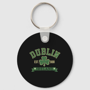 Dublin Ireland Clover Leaf Shamrock St Patricks Da Key Ring