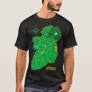 Dublin Ireland County Map Eire Irish Travel  T-Shirt