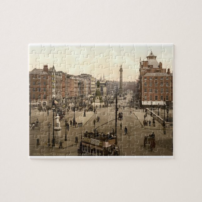 Dublin Ireland early 1900's street scene jigsaw Puzzle (Horizontal)