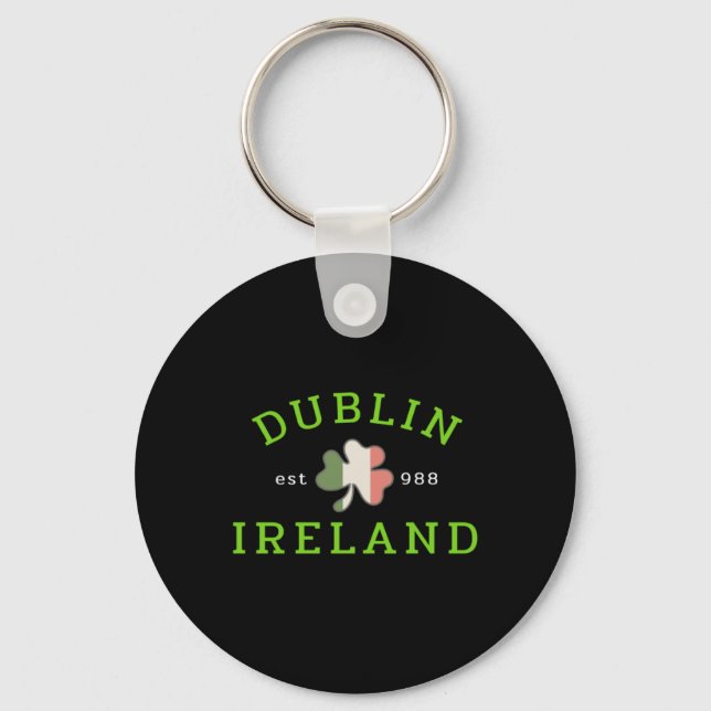 Dublin Ireland Est 988 Irish St Patrick S Day Sham Key Ring (Front)
