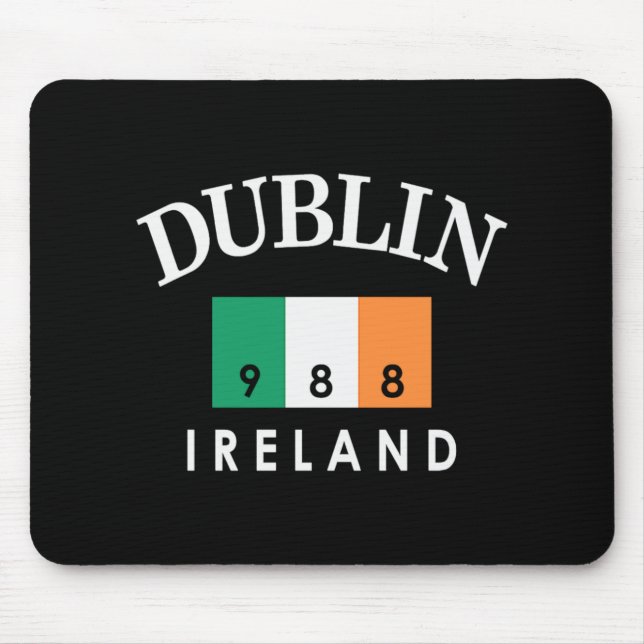 Dublin Ireland Flag Est 988 St Patricks Day  Mouse Mat (Front)