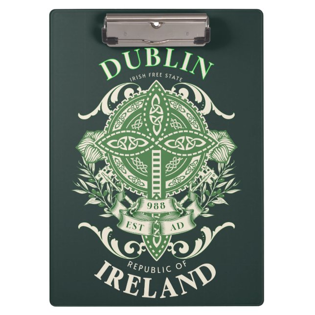 Dublin Ireland Irish Celtic Cross Clipboard (Front)