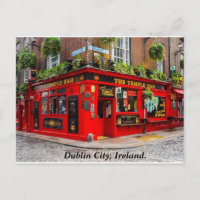 Dublin Ireland pub & cobblestone street
