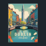 Dublin Ireland Retro Travel Art Floral Tower River Postcard<br><div class="desc">"colourful floral dublin",  "ireland bridge and tower",  "classic famous cities sight",  "travel painting illustration art",  "retro vintage tourist souvenir",  "popular european capital city",   "europe vacation spot location",  "irish riverside river street",  "River Liffey houses buildings",  "republic of ireland"</div>