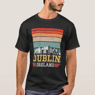 Dublin Ireland Retro Vintage Sunset Skyline Dublin T-Shirt