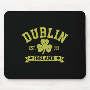 Dublin Ireland Shamrock Clover Clover Leaf Design Mouse Mat
