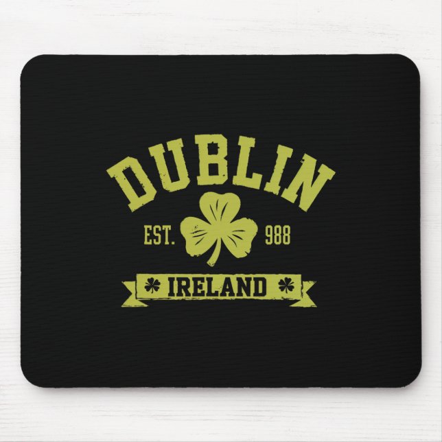 Dublin Ireland Shamrock Clover Clover Leaf Design  Mouse Mat (Front)