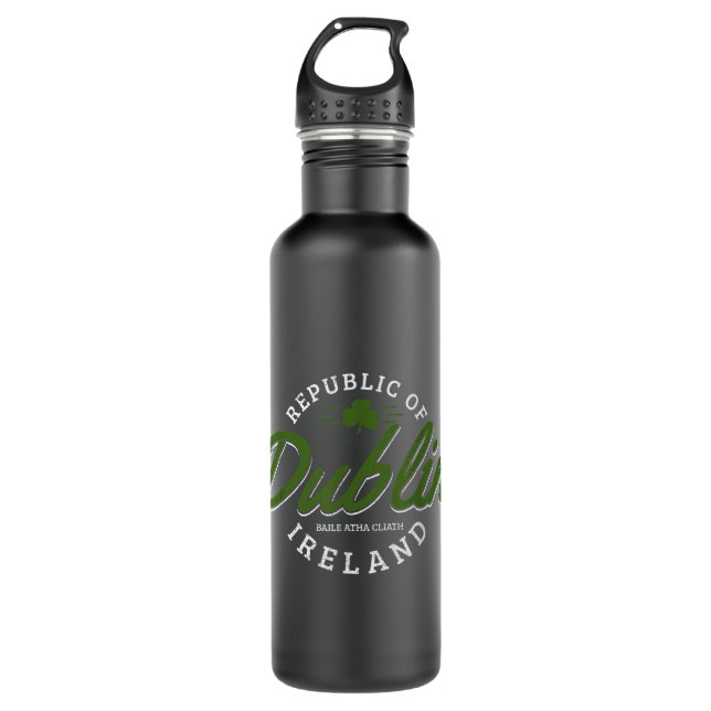 Dublin Ireland Shamrock St. Patricks Day Green Sou 710 Ml Water Bottle (Front)