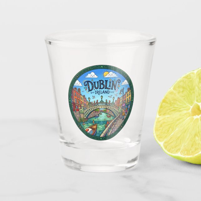 Dublin Ireland Shot Glass (Front)