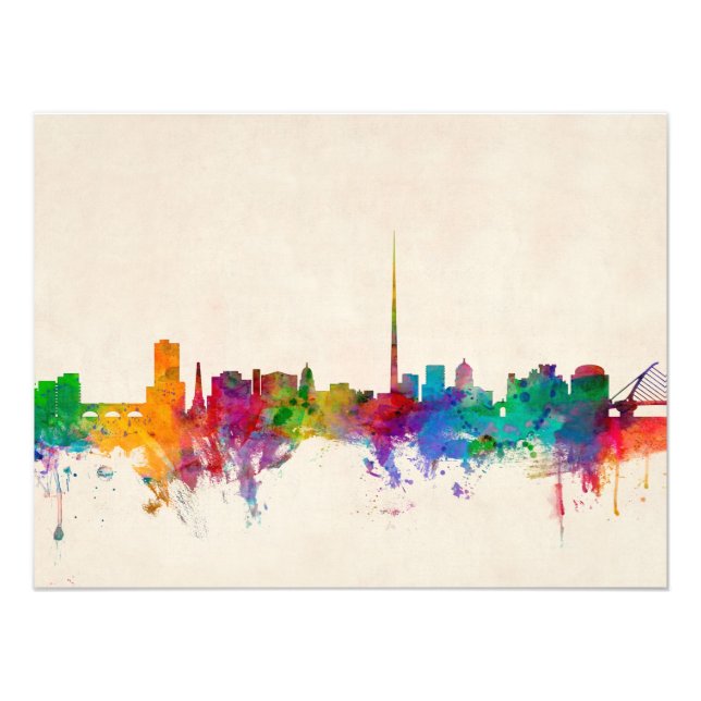 Dublin Ireland Skyline Cityscape Photo Print (Front)