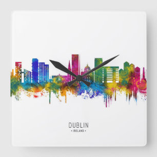 Dublin Ireland Skyline Square Wall Clock