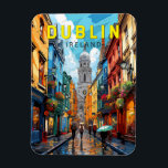 Dublin Ireland Travel Art Vintage Magnet<br><div class="desc">Dublin retro vector travel design. Its historic buildings include Dublin Castle,  dating to the 13th century,  and imposing St Patrick’s Cathedral,  founded in 1191.</div>