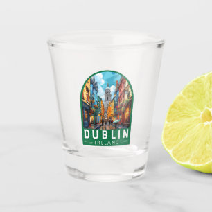 Dublin Ireland Travel Art Vintage Shot Glass