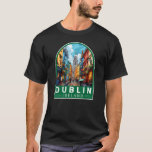Dublin Ireland Travel Art Vintage T-Shirt<br><div class="desc">Dublin retro vector travel design. Its historic buildings include Dublin Castle,  dating to the 13th century,  and imposing St Patrick’s Cathedral,  founded in 1191.</div>
