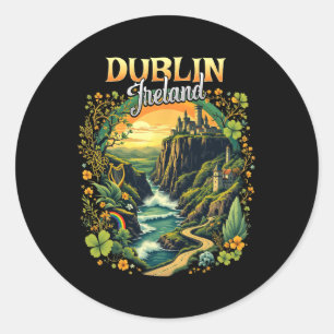 Dublin Ireland Vacation Trip Travel Irish Souvenir Classic Round Sticker
